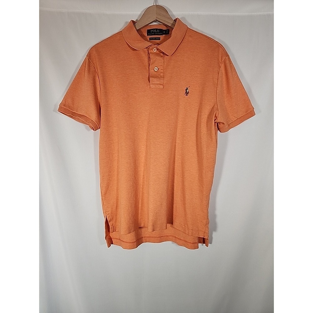 Polo Ralph Lauren Orange Pima Soft Touch Short Sleeve‎ Polo Shirt Pony Mens M